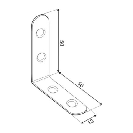 FKW 50 Kątownik  50x50x13x2,0  4szt./op.