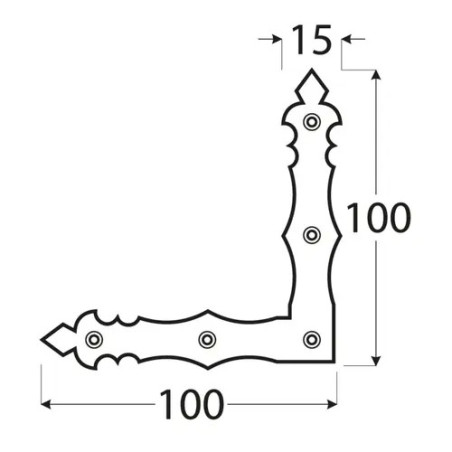 NAD 8 Narożnik ozdobny, czarny 100x100x15x2,0