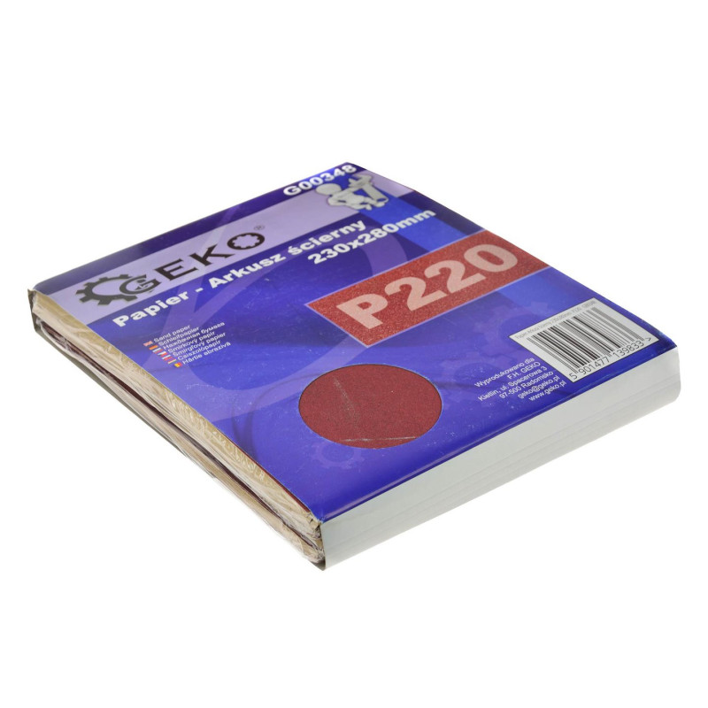 Papier ścierny P220 - arkusz 230x280mm Papier ścierny P220 - arkusz 230x280mm