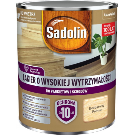 Sadolin Lakier o wysokiej wytrzymałości do parkietów i schodów - Półmat 2,5l