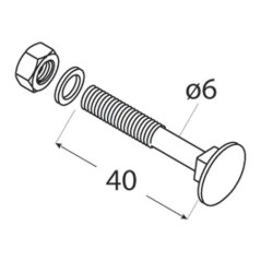 Śruba zamkowa czarna ZACB 6x40 - 4szt/opak