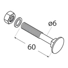 Śruba zamkowa czarna ZACB 6x60 - 4szt/opak