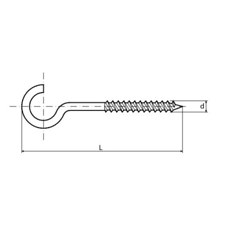 Hak sufitowy z gwintem 8 x100 mm