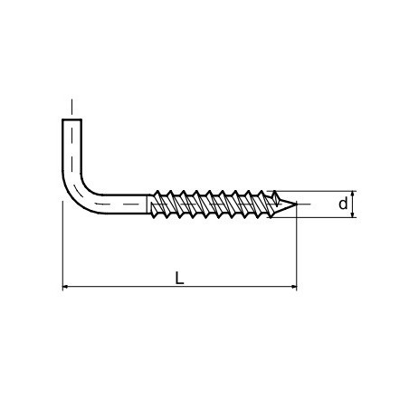 Hak prosty z gwintem 4 x40 mm