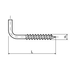 Hak prosty z gwintem 3,5 x35 mm