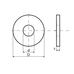 Podkładka okrągła do konstrukcji drewnianych M16 - 100g.