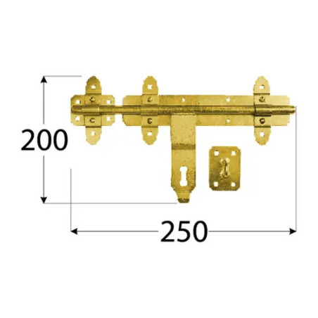 WCZ 250  Zasuwa czarna, ozdobna 250x200x2,5