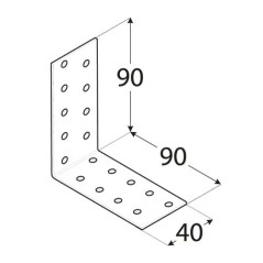 KM 16 KĄTOWNIK 90X90X40X2,0mm FI4