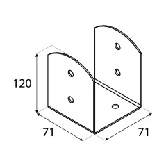 PSOL 70 Podstawa słupa Antracyt  71x71x120x2,5