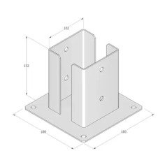 PSPD 100 Podstawa słupa - 101 x 150 x 2,5