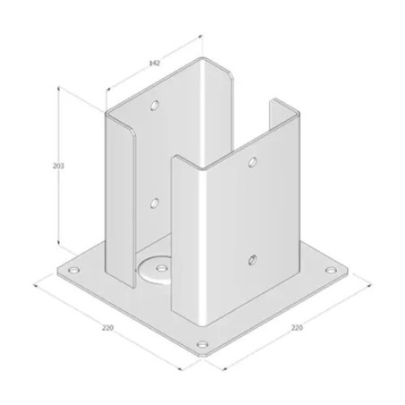 PSPD 140 Podstawa słupa - 141 x 200 x 3,0