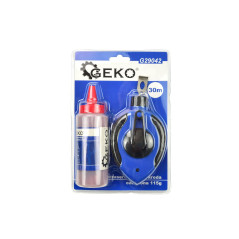 Sznurek traserski 30m + kreda traserska czerwona 115g – zestaw budowlany