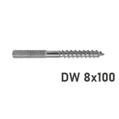 Śruba dwugwintowa 8x100 stal ocynk galwaniczny – trwałe mocowanie