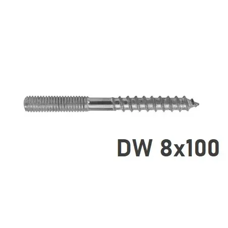 Śruba dwugwintowa 8x100 stal ocynk galwaniczny – trwałe mocowanie