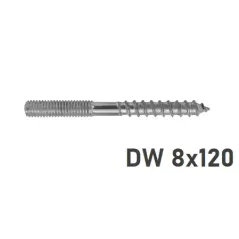 Śruba dwugwintowa 8x120 stal ocynk galwaniczny – trwałe mocowanie