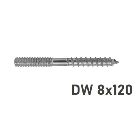 Śruba dwugwintowa 8x120 stal ocynk galwaniczny – trwałe mocowanie