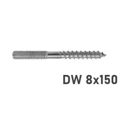 Śruba dwugwintowa 8x150 stal ocynk galwaniczny – trwałe mocowanie