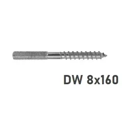 Śruba dwugwintowa 8x160 stal ocynk galwaniczny – trwałe mocowanie