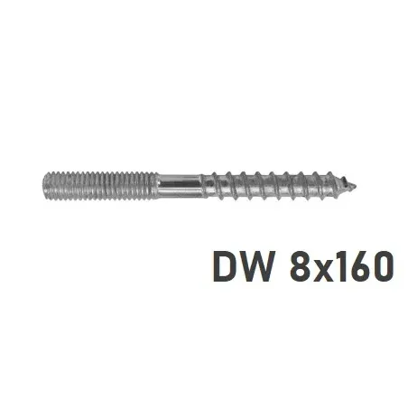 Śruba dwugwintowa 8x160 stal ocynk galwaniczny – trwałe mocowanie