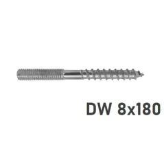 Śruba dwugwintowa 8x180 stal ocynk galwaniczny – trwałe mocowanie