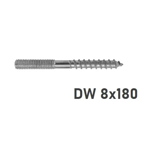 Śruba dwugwintowa 8x180 stal ocynk galwaniczny – trwałe mocowanie