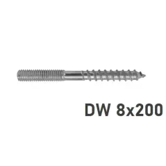 Śruba dwugwintowa 8x200 stal ocynk galwaniczny – trwałe mocowanie