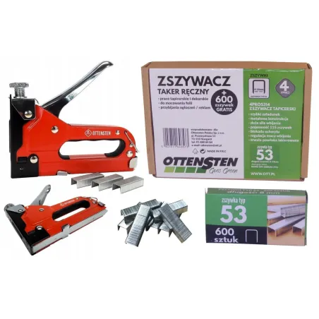 Zszywacz ręczny 53/14 mm + zszywki Gratis - Ottensten