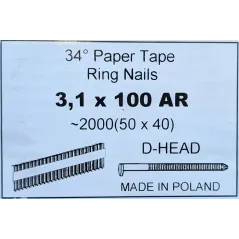 Gwoździe Pierścieniowe Łączone Papierem 3,1x100 | Koszykstolarza.pl