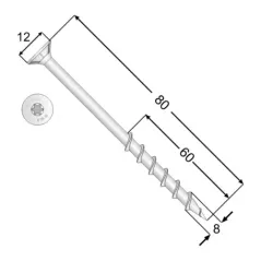 Wkręty do gazobetonu GS 8 x 80 50szt.