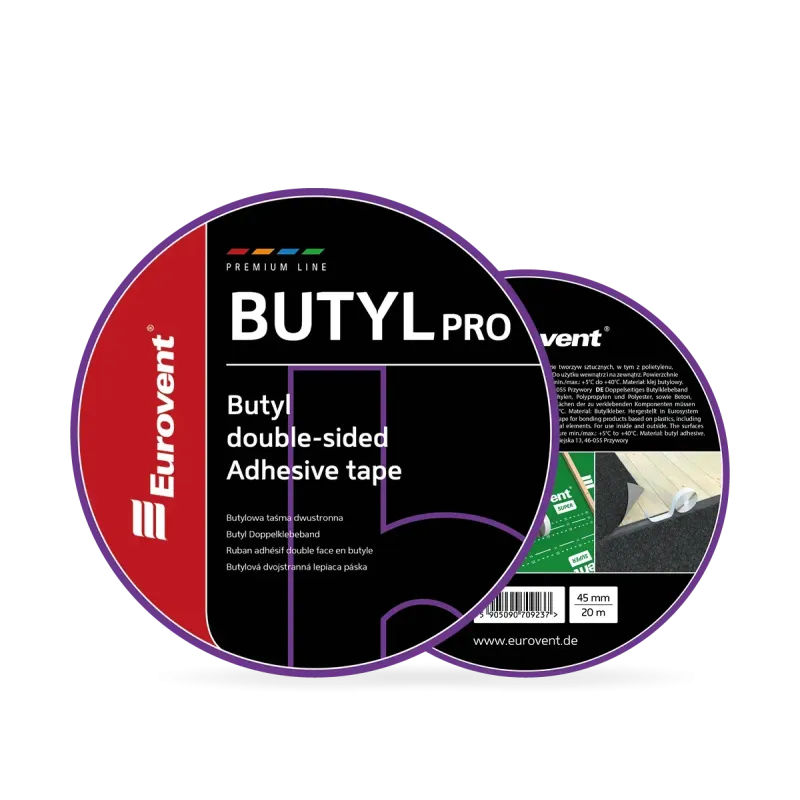Eurovent BUTYL PRO butylowa taśma dwustronna 45mmx1,5mmx25mb