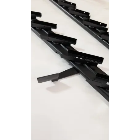 Metalowy mechanizm żaluzji ogrodowych - komplet czarny 36,8 cm