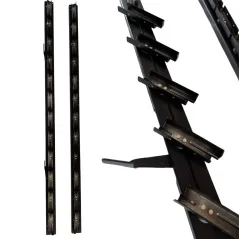 Mechanizm żaluzji ogrodowych 107,6 cm czarny aluminiowy komplet