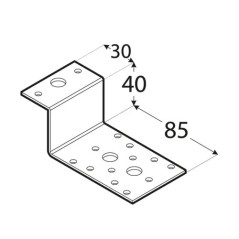 LZ 1 ŁĄCZNIK 85X40X55X2,5MM FI4-FI10