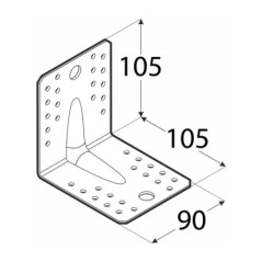 KPS 2 KĄTOWNIK Z PRZETŁOCZENIEM 105X105X90X1,5mm