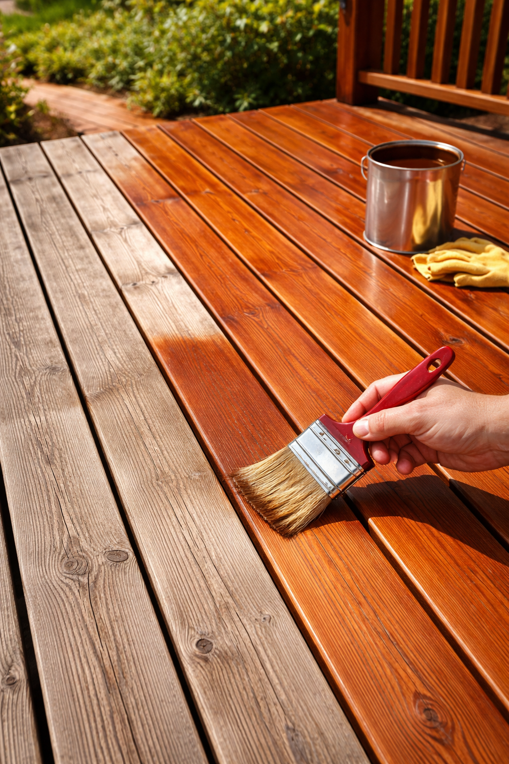 Jak przywrócić kolor drewnianego tarasu?